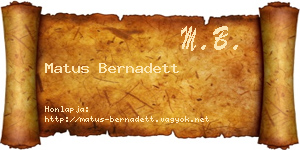 Matus Bernadett névjegykártya
